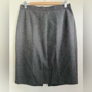 Women's Wool Blend Dark Grey Pencil Skirt Size 14 Knee Length
